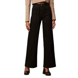 Yoga Jeans Wide Leg Black Jeans Size 28